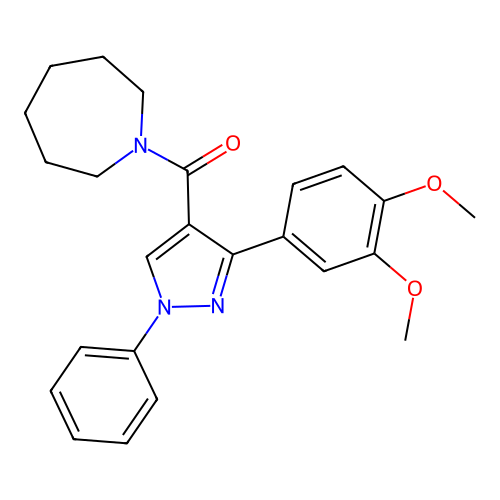 [3-(3,4-Dimethoxyphenyl)-1-phenyl-1H-pyrazol-4-yl](hexahydro-1H-azepin-1-yl)methanone structure