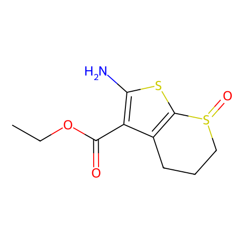 ethyl 6-amino-1-oxo-2H,3H,4H-1lambda4-thieno[2,3-b]thiopyran-5-carboxylate structure