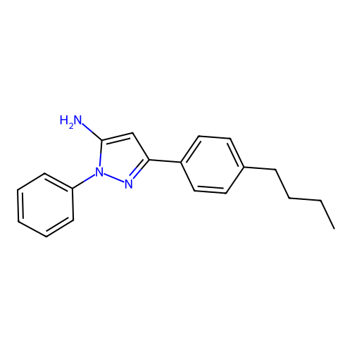3-(4-butylphenyl)-1-phenyl-1H-pyrazol-5-amine structure