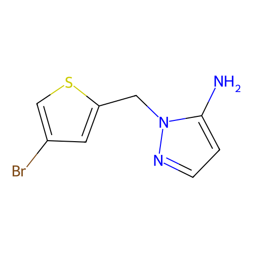 1-((4-bromothiophen-2-yl)methyl)-1H-pyrazol-5-amine structure