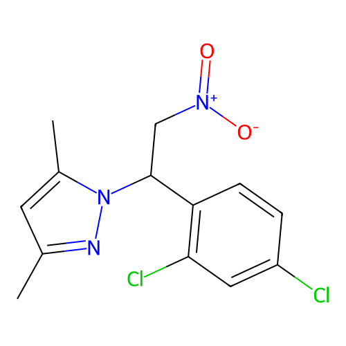 1-[1-(2,4-Dichlorophenyl)-2-nitroethyl]-3,5-dimethylpyrazole structure