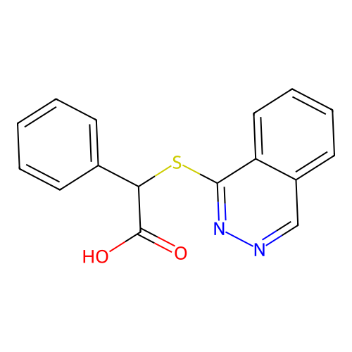 2-Phenyl-2-phthalazinylthioacetic acid structure