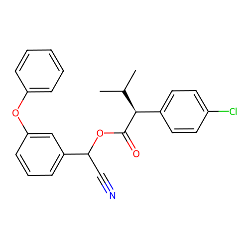 cyano(3-phenoxyphenyl)methyl (2S)-2-(4-chlorophenyl)-3-methylbutanoate structure