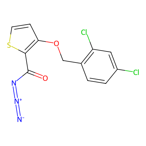 3-[(2,4-Dichlorophenyl)methoxy]thiophene-2-carbonyl azide structure