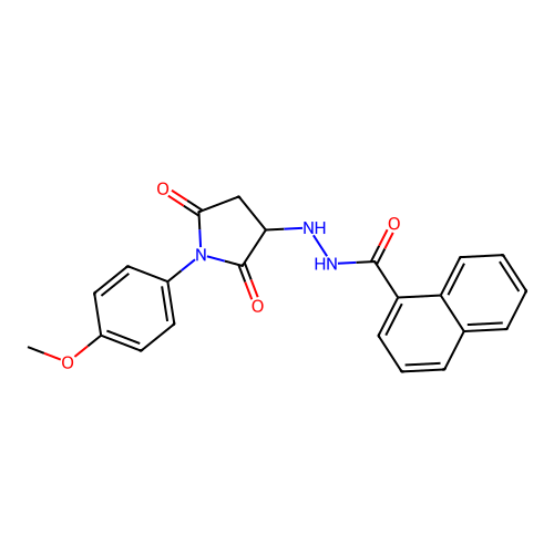 N'-[1-(4-methoxyphenyl)-2,5-dioxopyrrolidin-3-yl]naphthalene-1-carbohydrazide structure