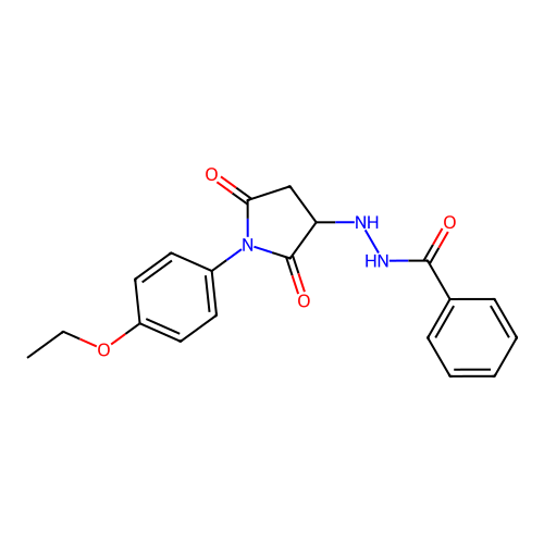N'-[1-(4-ethoxyphenyl)-2,5-dioxopyrrolidin-3-yl]benzohydrazide structure