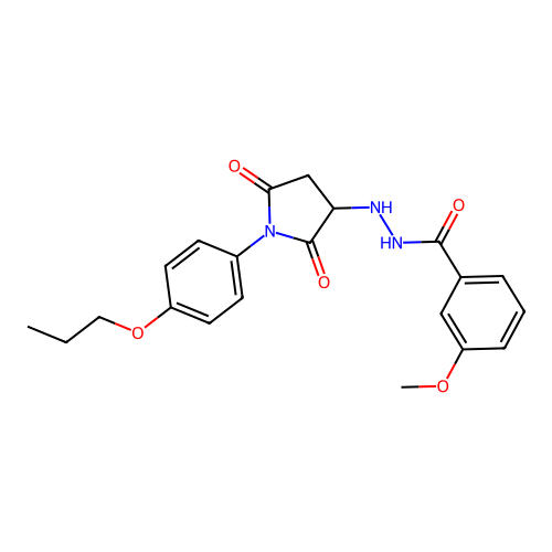 N'-[2,5-dioxo-1-(4-propoxyphenyl)pyrrolidin-3-yl]-3-methoxybenzohydrazide structure