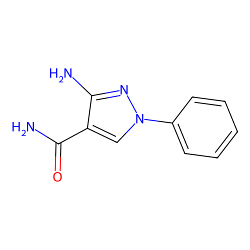3-amino-1-phenyl-1H-pyrazole-4-carboxamide structure