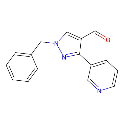 1-benzyl-3-(pyridin-3-yl)-1H-pyrazole-4-carbaldehyde structure