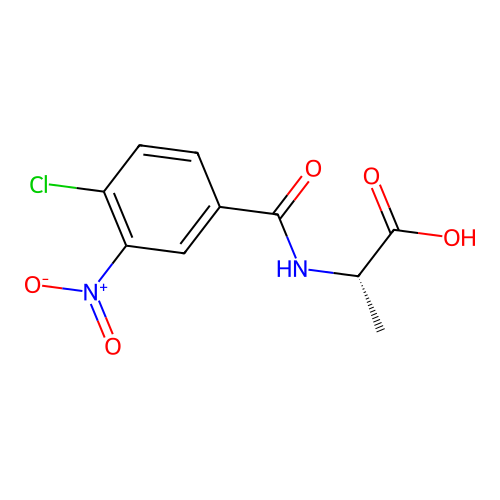 (2S)-2-[(4-chloro-3-nitrophenyl)formamido]propanoic acid structure