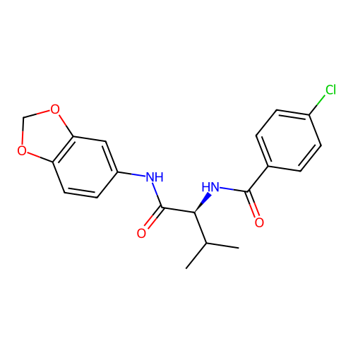 N-[(1S)-1-[(1,3-Benzodioxol-5-ylamino)carbonyl]-2-methylpropyl]-4-chlorobenzamide structure
