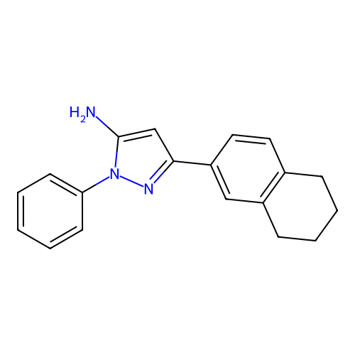 1-phenyl-3-(5,6,7,8-tetrahydronaphthalen-2-yl)-1H-pyrazol-5-amine structure