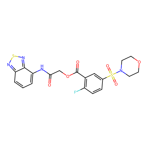2-(2,1,3-Benzothiadiazol-4-ylamino)-2-oxoethyl 2-fluoro-5-(4-morpholinylsulfonyl)benzoate structure