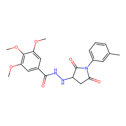 3,4,5-trimethoxy-N'-[1-(3-methylphenyl)-2,5-dioxopyrrolidin-3-yl]benzohydrazide structure