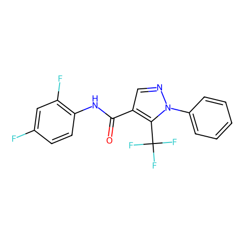 N-(2,4-difluorophenyl)-1-phenyl-5-(trifluoromethyl)-1H-pyrazole-4-carboxamide structure