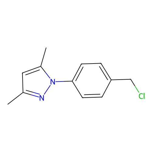 1-(4-(Chloromethyl)phenyl)-3,5-dimethyl-1H-pyrazole structure