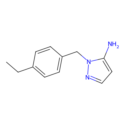 1-((4-ethylphenyl)methyl)-1H-pyrazol-5-amine structure