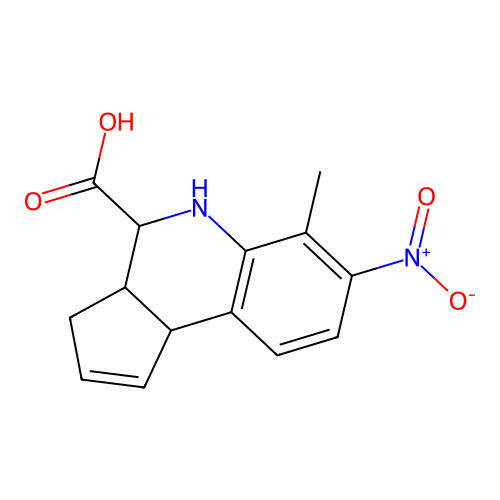 (3aR,4S,9bS)-6-methyl-7-nitro-3a,4,5,9b-tetrahydro-3H-cyclopenta[c]quinoline-4-carboxylic acid structure