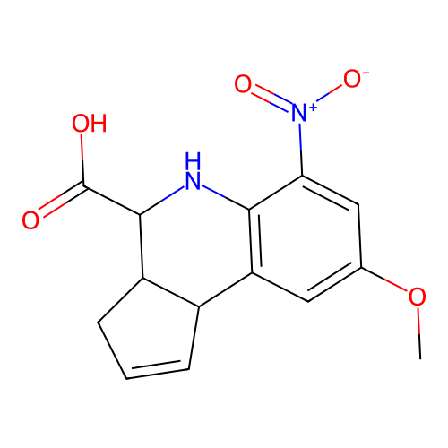 (3aR,4S,9bS)-8-methoxy-6-nitro-3a,4,5,9b-tetrahydro-3H-cyclopenta[c]quinoline-4-carboxylic acid structure