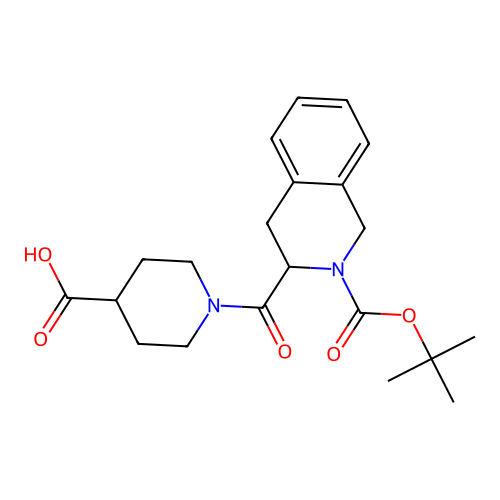 1-[(3S)-2-[(tert-Butoxy)carbonyl]-1,2,3,4-tetrahydroisoquinoline-3-carbonyl]piperidine-4-carboxylic acid structure