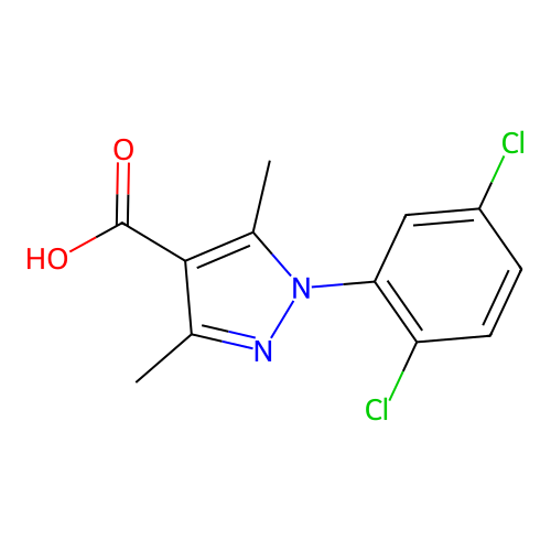 1-(2,5-dichlorophenyl)-3,5-dimethyl-1H-pyrazole-4-carboxylic acid structure