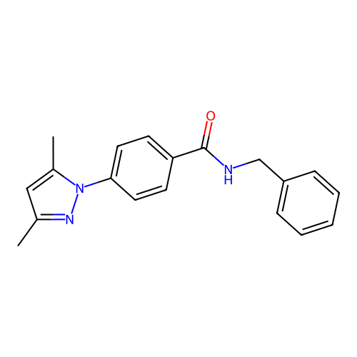 N-benzyl-4-(3,5-dimethylpyrazol-1-yl)benzamide structure