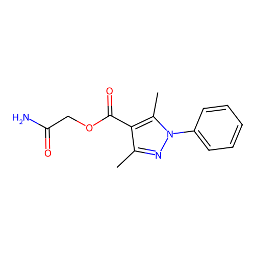 (2-Amino-2-oxoethyl) 3,5-dimethyl-1-phenylpyrazole-4-carboxylate structure