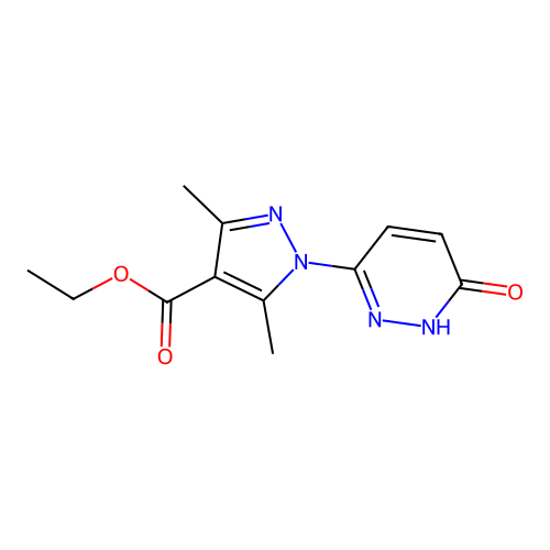 ethyl 1-(6-hydroxy-3-pyridazinyl)-3,5-dimethyl-1H-pyrazole-4-carboxylate structure