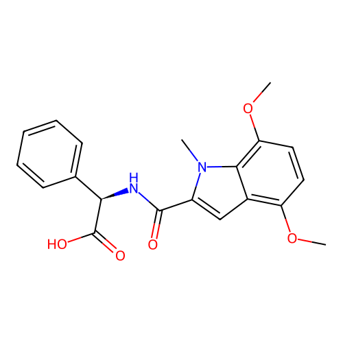 2-[(4,7-dimethoxy-1-methyl-indole-2-carbonyl)amino]-2-phenyl-acetic Acid structure
