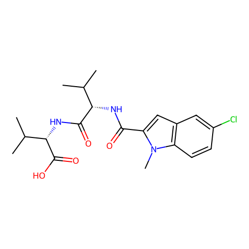 N-[(5-chloro-1-methyl-1H-indol-2-yl)carbonyl]-L-valyl-L-valine structure