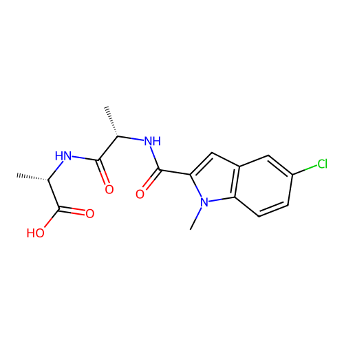 N-[(5-chloro-1-methyl-1H-indol-2-yl)carbonyl]-L-alanyl-L-alanine structure