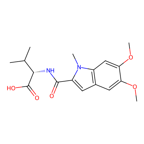 N-[(5,6-dimethoxy-1-methyl-1H-indol-2-yl)carbonyl]-L-valine structure
