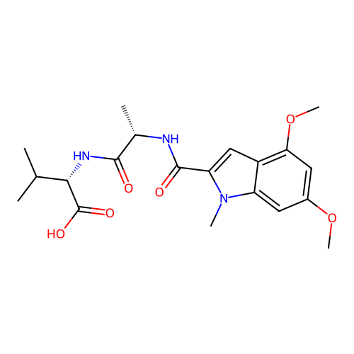 N-[(4,6-dimethoxy-1-methyl-1H-indol-2-yl)carbonyl]-L-alanyl-L-valine structure