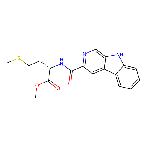 methyl (2S)-4-methylsulfanyl-2-(9H-pyrido[3,4-b]indole-3-carbonylamino)butanoate structure