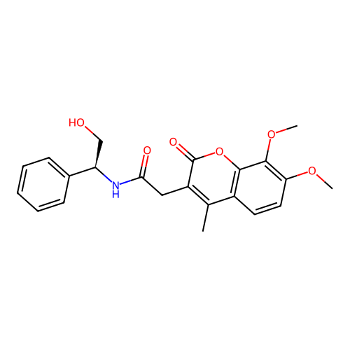 2-(7,8-dimethoxy-4-methyl-2-oxochromen-3-yl)-N-[(1S)-2-hydroxy-1-phenylethyl]acetamide structure