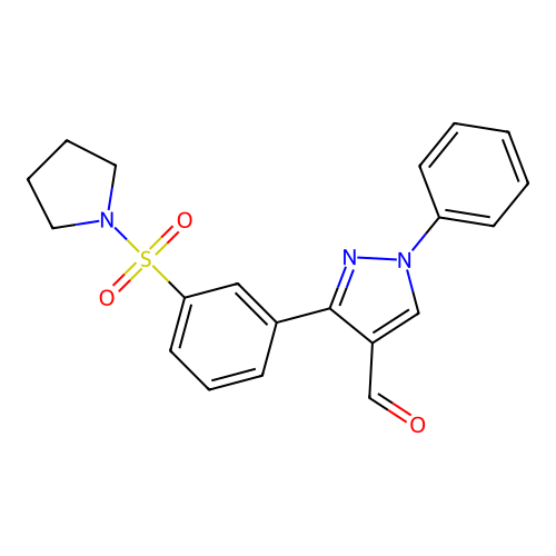 1-Phenyl-3-[3-(pyrrolidinylsulfonyl)phenyl]pyrazole-4-carbaldehyde structure