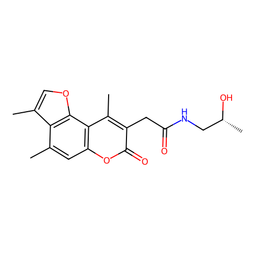 (R)-N-(2-hydroxypropyl)-2-(3,4,9-trimethyl-7-oxo-7H-furo[2,3-f]chromen-8-yl)acetamide structure
