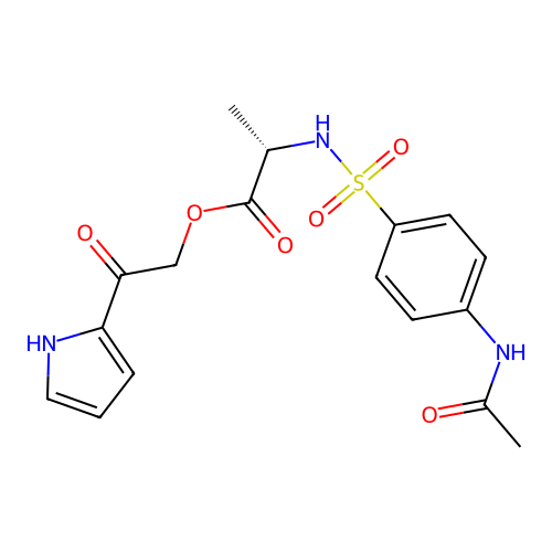 [2-oxo-2-(1H-pyrrol-2-yl)ethyl] (2S)-2-[(4-acetamidophenyl)sulfonylamino]propanoate structure