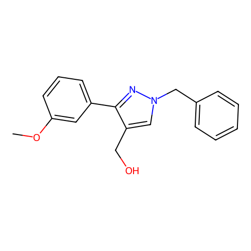 [1-benzyl-3-(3-methoxyphenyl)-1H-pyrazol-4-yl]methanol structure