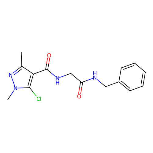 N-[2-(benzylamino)-2-oxoethyl]-5-chloro-1,3-dimethyl-1H-pyrazole-4-carboxamide structure