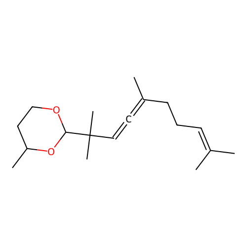 4-Methyl-2-(2,5,9-trimethyldeca-3,4,8-trien-2-yl)-1,3-dioxane structure