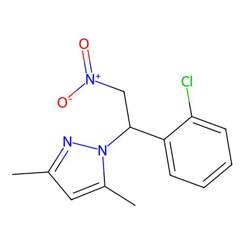 1-[1-(2-Chlorophenyl)-2-nitroethyl]-3,5-dimethylpyrazole structure