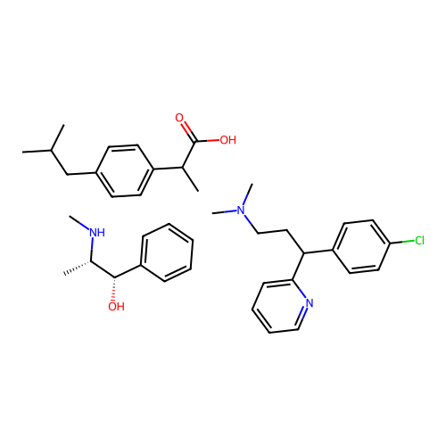 Chlorpheniramine maleate; ibuprofen; pseudoephedrine hydrochloride structure