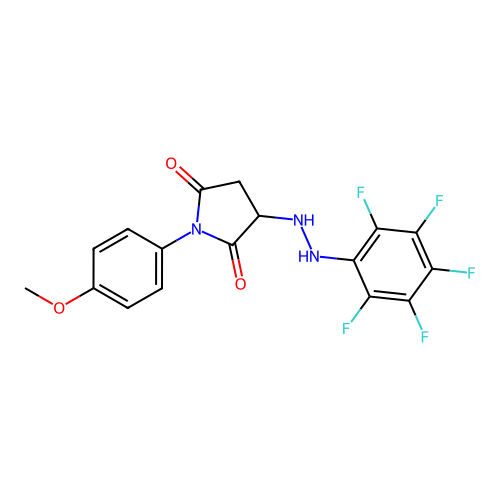 1-(4-Methoxyphenyl)-3-[2-(pentafluorophenyl)hydrazinyl]pyrrolidine-2,5-dione structure