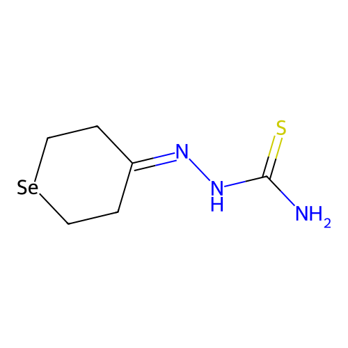 2-(tetrahydro-4H-selenopyran-4-ylidene)hydrazinecarbothioamide structure