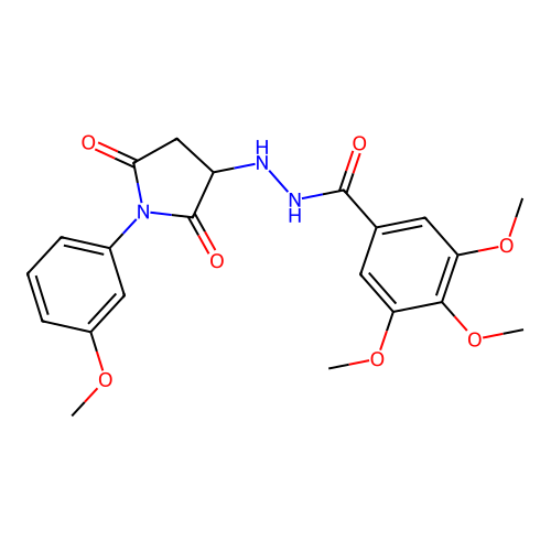 3,4,5-trimethoxy-N'-[1-(3-methoxyphenyl)-2,5-dioxopyrrolidin-3-yl]benzohydrazide structure