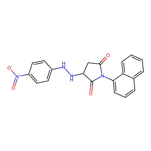 1-(Naphthalen-1-yl)-3-(2-(4-nitrophenyl)hydrazinyl)pyrrolidine-2,5-dione structure