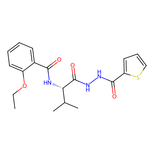 2-ethoxy-N-[(2S)-3-methyl-1-oxo-1-[2-(thiophene-2-carbonyl)hydrazinyl]butan-2-yl]benzamide structure