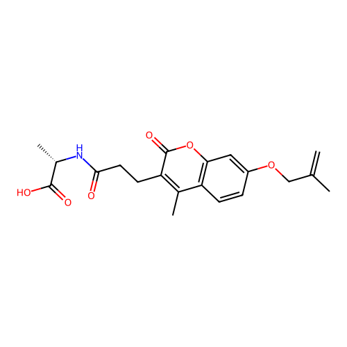 (2S)-2-[3-[4-methyl-7-(2-methylprop-2-enoxy)-2-oxo-chromen-3-yl]propanoylamino]propanoic Acid structure