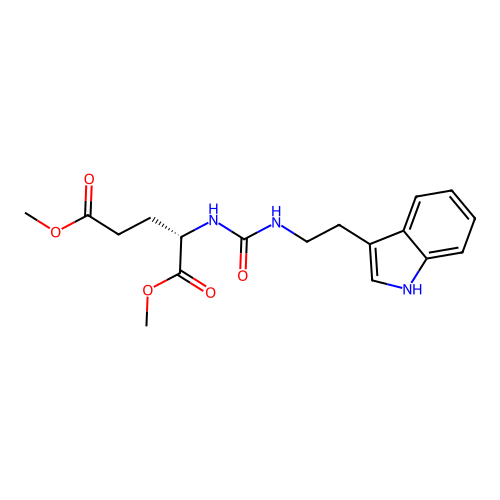 dimethyl N-{[2-(1H-indol-3-yl)ethyl]carbamoyl}-L-glutamate structure